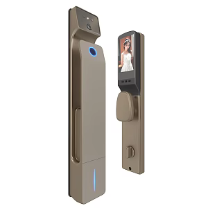 Fingerprint lock advanced face recognition fingerprint password door handle inside and outside fingerprint lock door 3d model