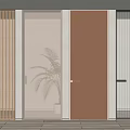 Elegant Modern Interior Swing Doors With Wooden Frames And Glass Panel Designs 3d model