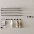 Sleek Poliform Bathroom Accessories With Multiple Metal Bars Towel Racks And Towels