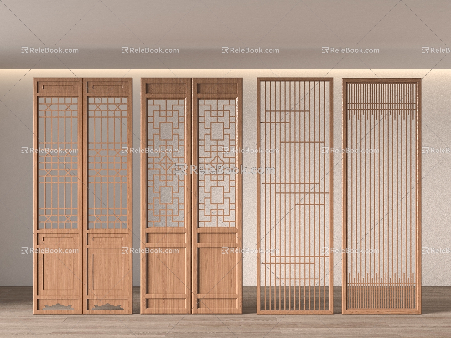 New Chinese Screen Chinese Partition 3d model