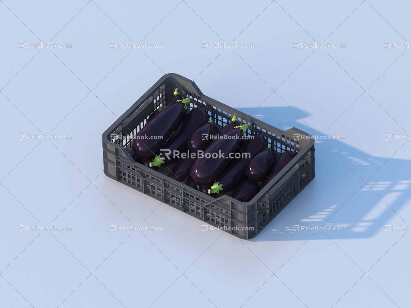 Eggplant vegetable basket 3d model