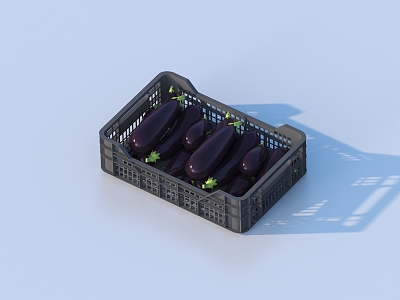 Eggplant vegetable basket 3d model