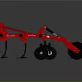 Red Agricultural Tillage Machinery With Metal Frame Multiple Black Plow Blades For Farm Cultivation
