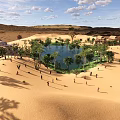 Desert Small Oasis Small Scene Tourist Scenery Attractions 3d model