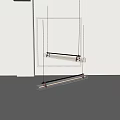 Modern Minimalist Hanging Pendant Lights with Long Rectangular Transparent Glass and Copper Brackets 3d model