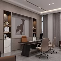 Modern Conference Room Interior With Long Table Projector And Framed 3d model