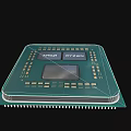 AMD Ryzen CPU Processor with Green Circuit Board and Gold Contacts Design