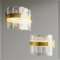 Modern Gold Metal Wall Sconces With Clear Glass Shade Interior Lighting Fixture Design