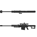 Black Tactical Sniper Rifle Featuring Scope And Detachable Magazine Design