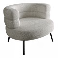 Boyle white fabric armchair 3d model