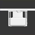 Wall Mounted Computer Enclosure With Grilled Front Panel On White Brick Wall