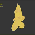 Cartoon Man With Pointed Nose Mustache And Spiky Black Hair On Smooth Gray Reflective Background