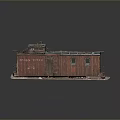 Vintage Union Pacific 2532 Wooden Train Car with Metal Roof Detailed Model