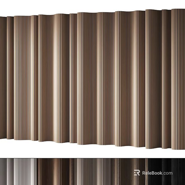 Brown Vertical Striped Textured Background Wall For Modern Interior Design 3d model 