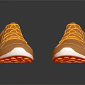 Stylish Shiny Brown Casual Shoes With Orange Laces And White Soles
