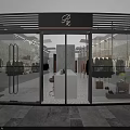 Modern Clothing Store Interior With Black Clothes Mannequin Clothing Racks And Green Plant