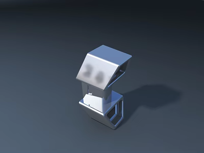 Public Facility Modern Silver Metal Interactive Service Kiosk With User Interface 3d model