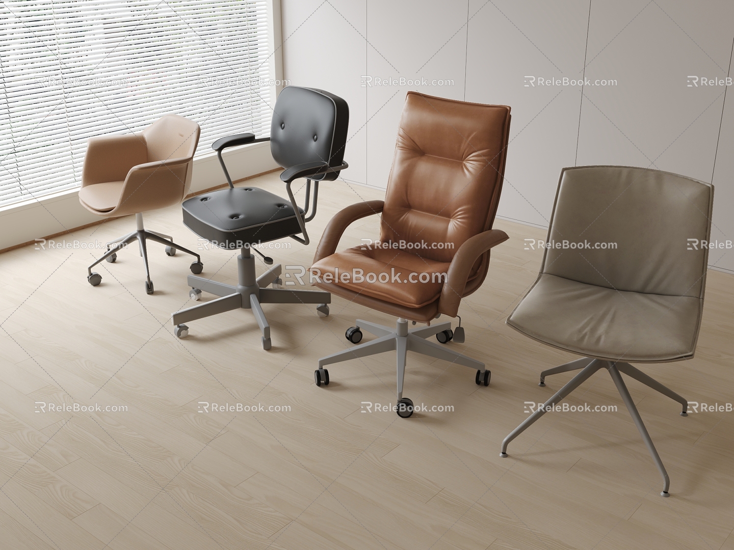 Leather Office Chair 3d model