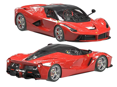 Sleek Red Sports Car Aerodynamic Exterior With Black Roof And Sporty Alloy Wheels 3d model