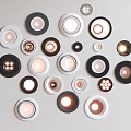 Collection of Different Modern Downlights and Spotlights in Black and White Frames