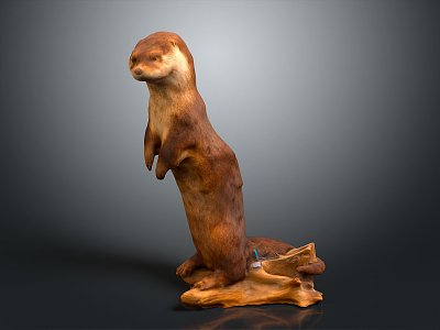 Modern otter river otter family animal model