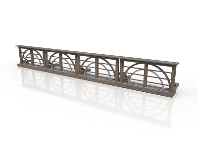 Elegant Metal Railing With Curved Design For Indoor Safety And Decoration 3d model
