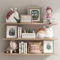 Nordic Ornaments Combination Children's Bookshelf Toy Ornaments Combination 3d model
