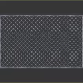 Sturdy Metal Mesh Fence With Grid Pattern And Steel Support Posts 3d model