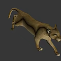 Game and Movie Character 3D Lion Model with Wireframe Design and Realistic Features