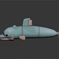 Playful Blue Toy Dolphin With Pink Fins Tail Round Eye And Shiny Surface
