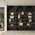 Middle Ancient Bookcase Study Bookcase Living Room Bookcase Bookcase Combination Finished Bookcase Open Bookcase 3d model