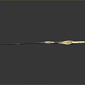 Two Decorative Swords Long And Short With Blue Blades And Golden Hilts