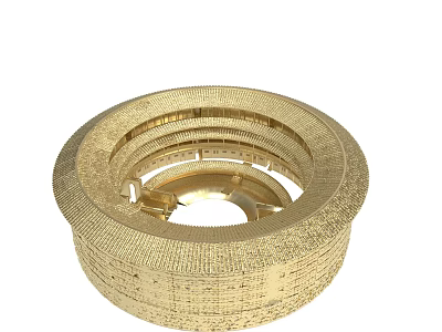 Detailed Golden Circular Multi Layered Architectural Ring Structure Design Model 3d model