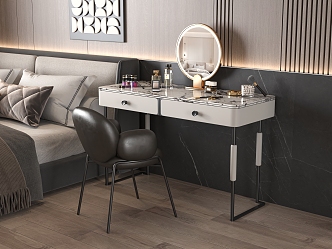 Makeup Table Makeup Stool Combination Dresser Stool Makeup Table Makeup Mirror Cosmetic 3d model