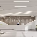 Modern Sleek Minimalist Enterprise Reception Desk With Bright Spacious Elegant Office Lobby Interior Design