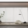 Modern Curtain Dream Curtain Vertical Curtain Vertical Shutter Lazy Sofa Potted Plant 3d model