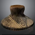 Ancient Clay Pottery Sculpture With Intricate Carved Patterns And Textured Surface