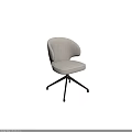 Modern Office Chair With Light Gray Fabric And Black Metal Star Base