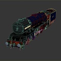 vintage train steam train train carriage locomotive head 3d model