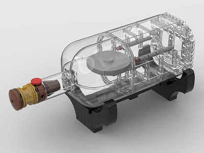 Industrial Equipment With Transparent Housing Mechanical Components Black Base Stand Red Knob And Yellow Part 3d model