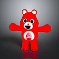 Cute Red Cartoon Teddy Bear Plush Toy with Cupcake Design for Daily Use