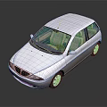 White Hatchback Car With Modern Design Sleek Exterior Silver Wheels And Light Interior