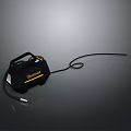 Black Portable Inflator With Yellow Label Power Cord And Air Hose