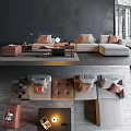 Modern sofa coffee table combination 3d model