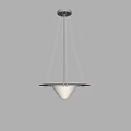 Modern Pendant Light Featuring Metal Ring Frame Multiple Cables And Cone Shade For Interior 3d model