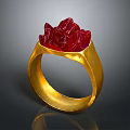 Elegant Gold Ring With Red Gemstone Unique Design Fashionable Daily Wear Accessory