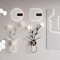 Modern Minimalist Wall Lamps With Geometric Shapes And Floral Design For Interior Decor