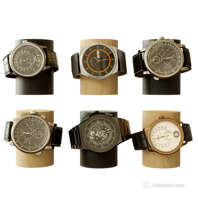 Variety Of Wristwatches With Different Designs 3d model 