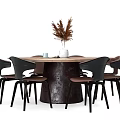 Modern Dining Table and Chair Combination 3d model