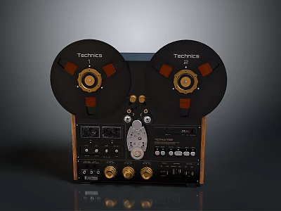 Technics Vintage Reel to Reel Tape Recorder With Dual Reels And Control Panel 3d model